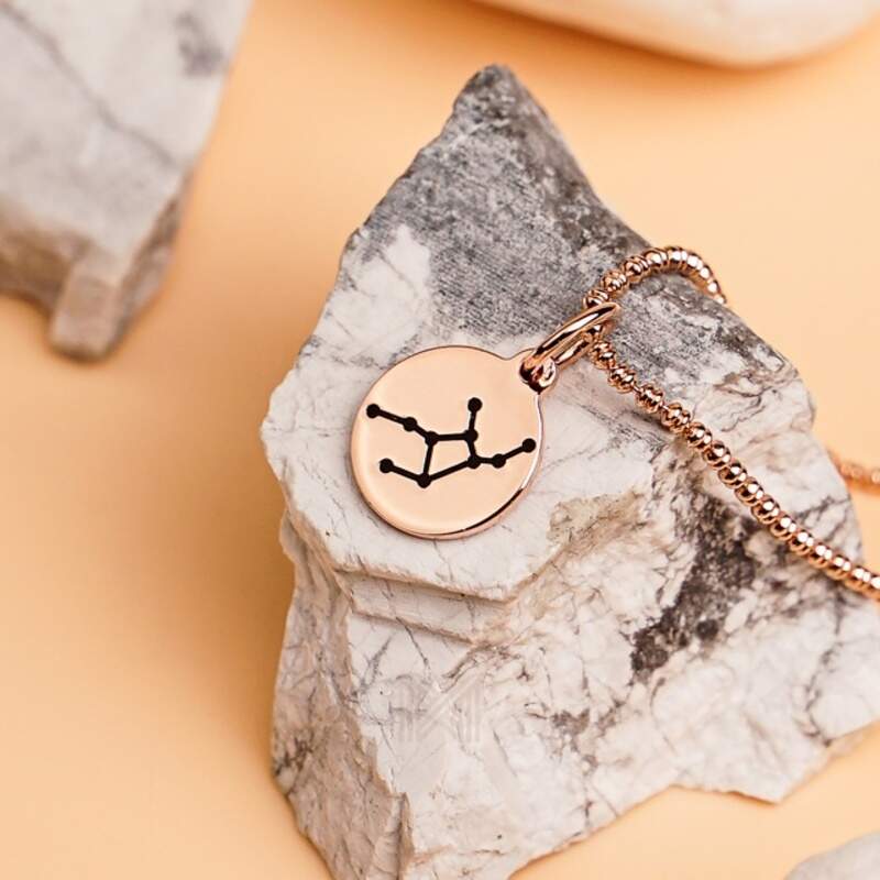 MILLENNE Match The Stars Virgo Celestial Constellation Rose Gold Pendant with 925 Sterling Silver