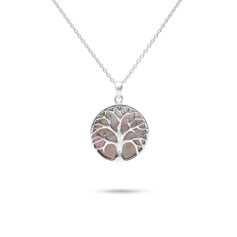 MILLENNE Millennia 2000 Abalone Shell Tree of Life Silver Pendant with 925 Sterling Silver