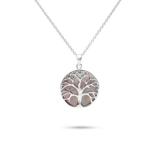 MILLENNE Millennia 2000 Abalone Shell Tree of Life Silver Pendant with 925 Sterling Silver