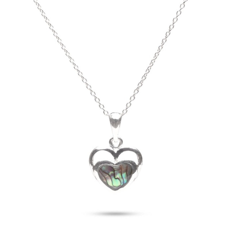 MILLENNE Millennia 2000 Abalone Shell Heart Silver Pendant with 925 Sterling Silver