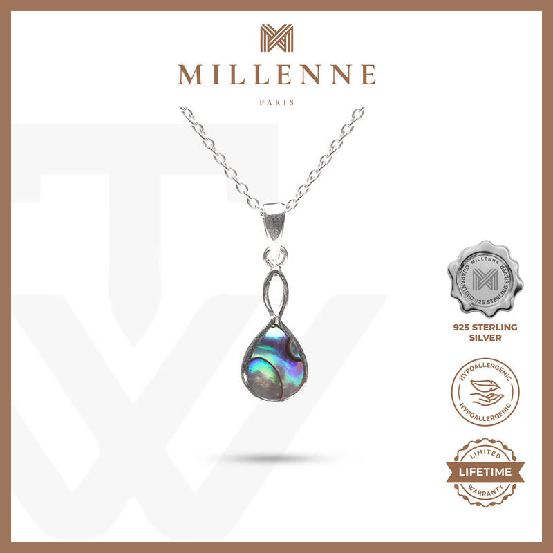 MILLENNE Millennia 2000 Abalone Shell Droplet Silver Pendant with 925 Sterling Silver