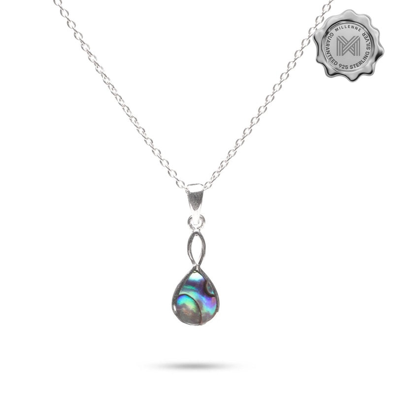 MILLENNE Millennia 2000 Abalone Shell Droplet Silver Pendant with 925 Sterling Silver