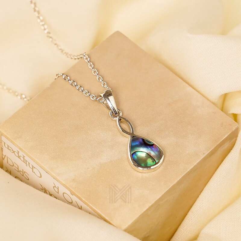 MILLENNE Millennia 2000 Abalone Shell Droplet Silver Pendant with 925 Sterling Silver