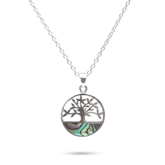 MILLENNE Millennia 2000 Abalone Shell Tree Of Life Silver Pendant with 925 Sterling Silver