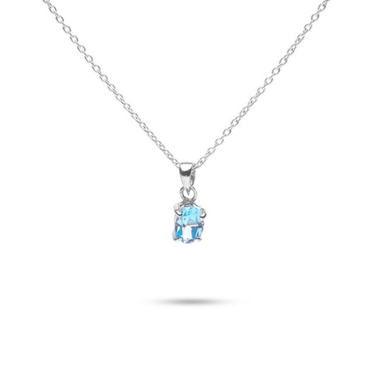 MILLENNE Multifaceted Blue Topaz Silver Pendant with 925 Sterling Silver