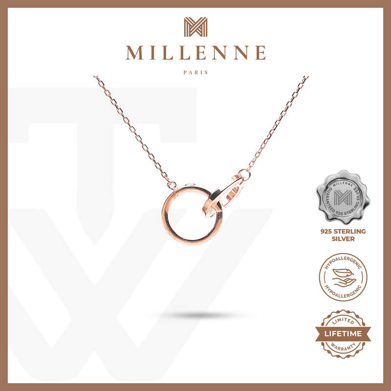 MILLENNE Millennia 2000 Forever Rose Gold Necklace with 925 Sterling Silver