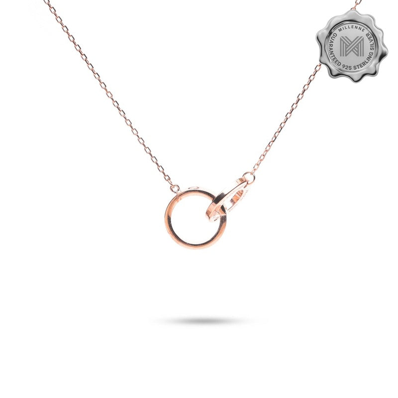 MILLENNE Millennia 2000 Forever Rose Gold Necklace with 925 Sterling Silver