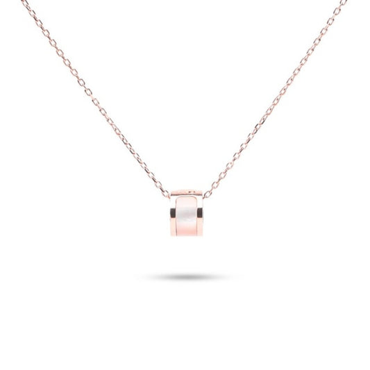 MILLENNE Minimal Studded Love Revolution Cubic Zirconia Rose Gold Necklace with 925 Sterling Silver