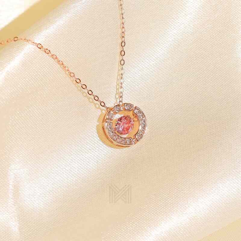 MILLENNE Made For The Night Encircle Cubic Zirconia Rose Gold Necklace with 925 Sterling Silver