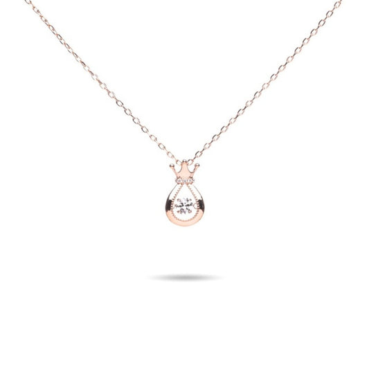 MILLENNE Multifaceted Blue Topaz Ice Queen Rose Gold Necklace with 925 Sterling Silver