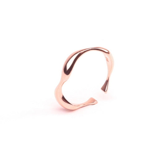 MILLENNE Minimal Organic Flow Rose Gold Ring with 925 Sterling Silver