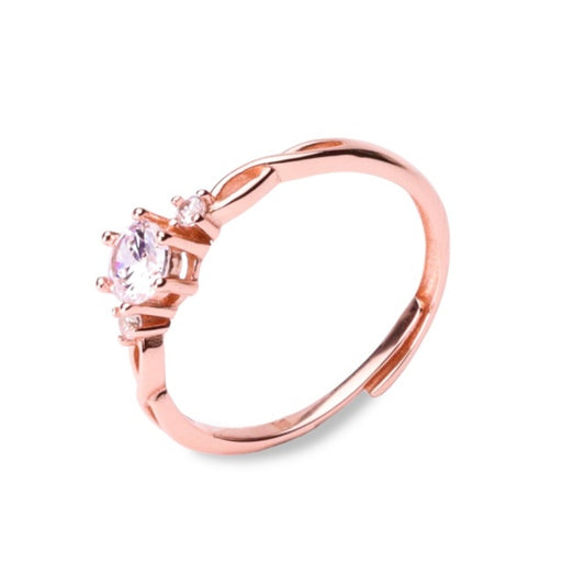 MILLENNE Made For The Night Diamonds are Forever Cubic Zirconia Rose Gold Ring with 925 Sterling Silver