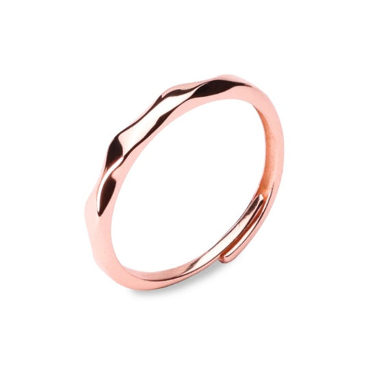 MILLENNE Minimal Curvy Rose Gold Stackable Ring with 925 Sterling Silver