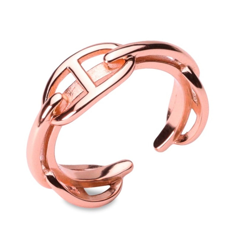 MILLENNE Millennia 2000 Buckles Rose Gold Ring with 925 Sterling Silver