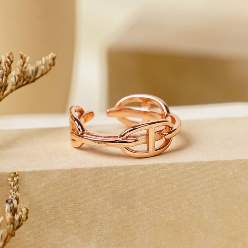 MILLENNE Millennia 2000 Buckles Rose Gold Ring with 925 Sterling Silver