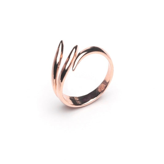 MILLENNE Minimal Asymmetrical Rose Gold Adjustable Ring with 925 Sterling Silver