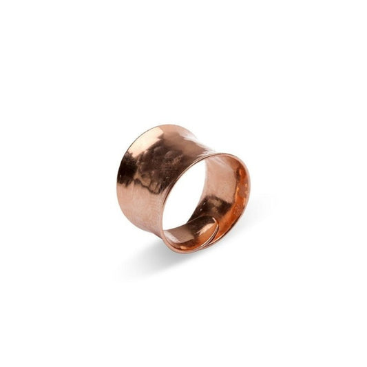 MILLENNE Minimal Hammered Rose Gold Ring with 925 Sterling Silver
